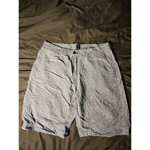 Gap Large Mens Shorts Blue Flat Front Pattern waist 35 Large L Preppy Style